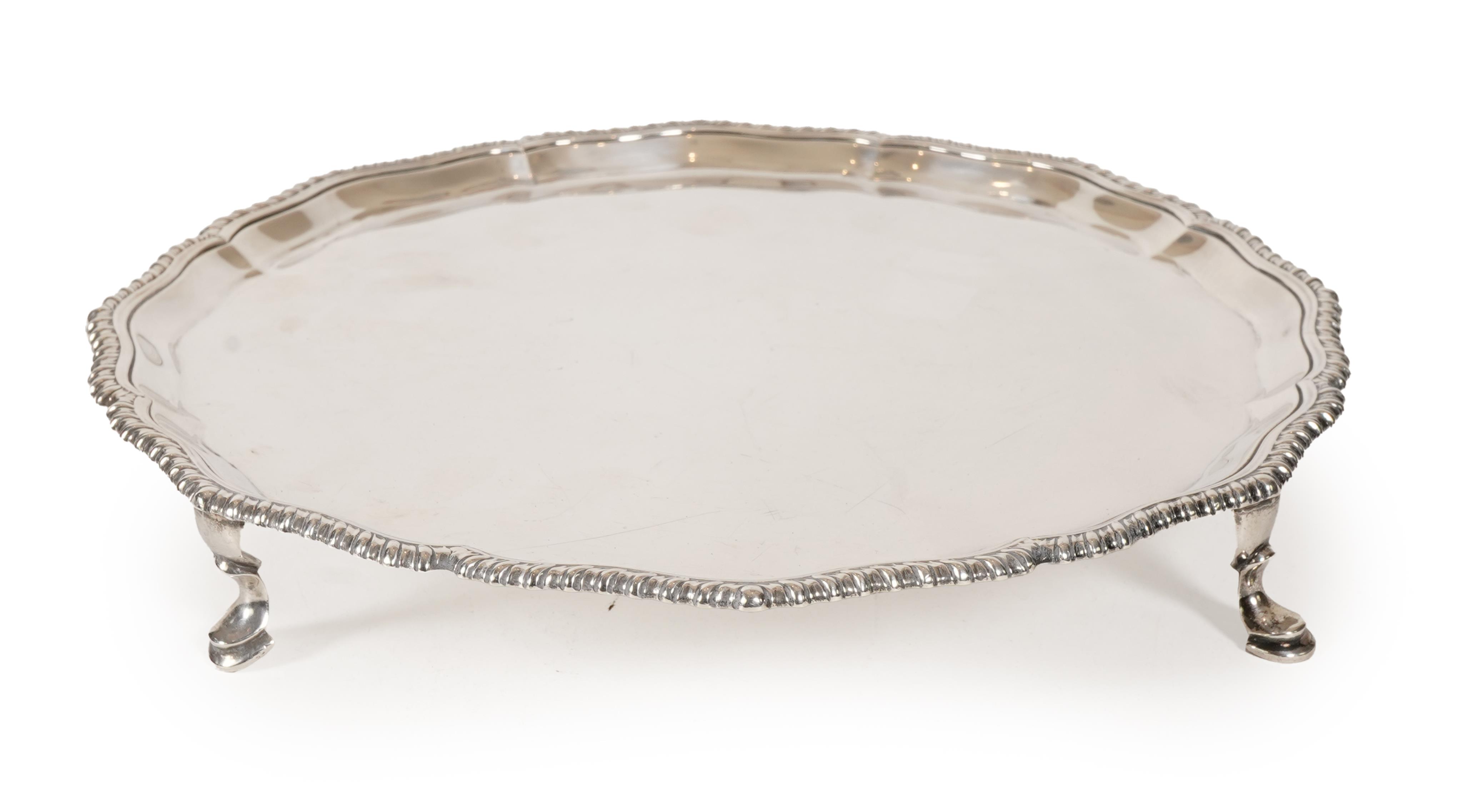 A George V silver salver, by Mappin & Webb